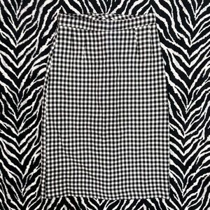 ★ Vintage wool houndstooth plaid pencil skirt ★